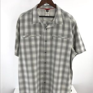 The North Face XXL Gray Plaid Short Sleeve Casual